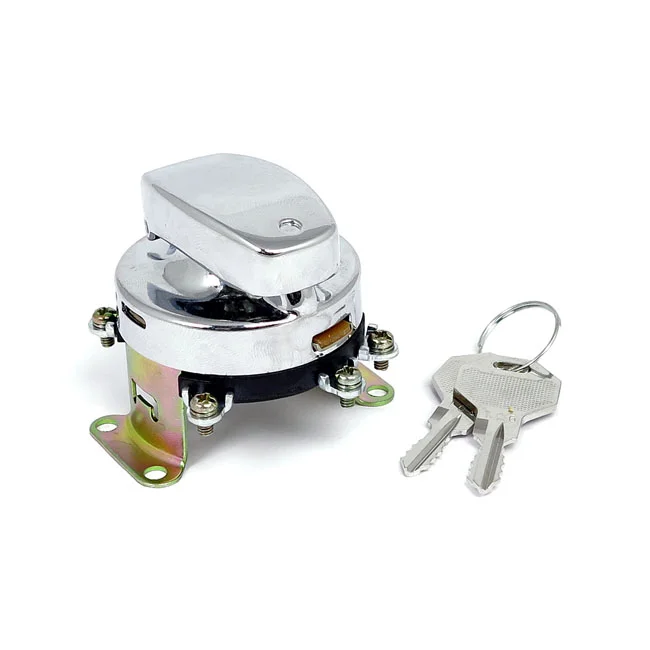 MCS FL style ignition switch. 5-pole, flat key, chrome - 71500-36A