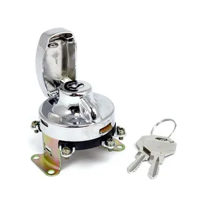 MCS FL style ignition switch. 5-pole, flat key, chrome