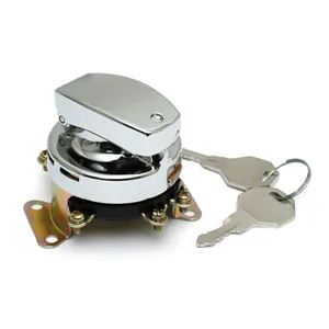 MCS FL style ignition switch. 6-pole, flat key, chrome