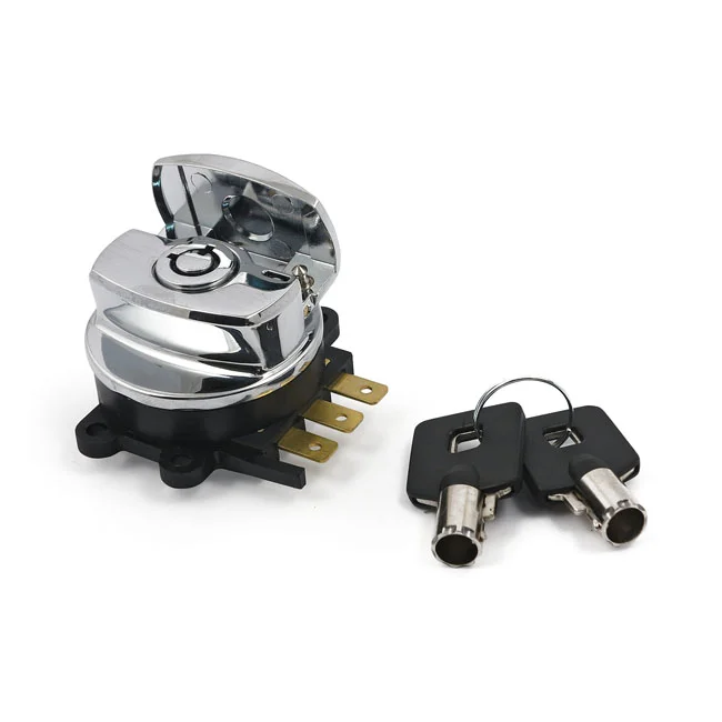 MCS 96-up ignition switch, side hinge type. Chrome - 71313-96A