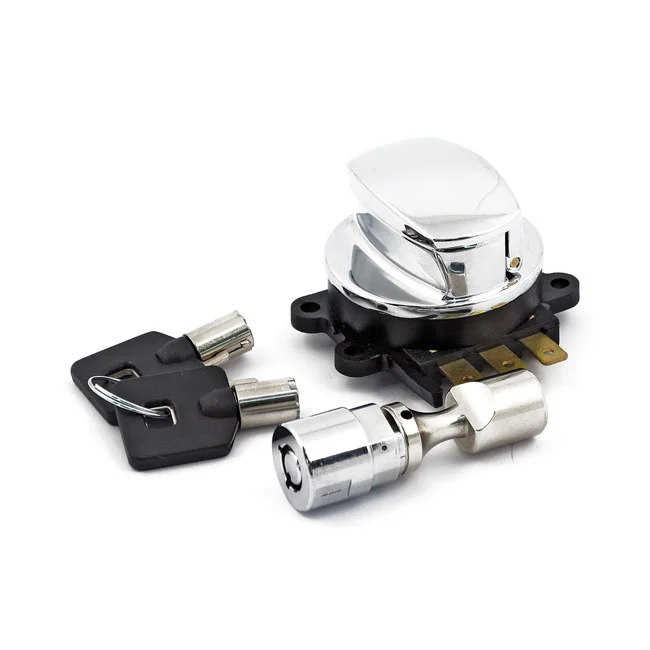 MCS 96-up ignition switch, side hinge type. Chrome - 71419-93