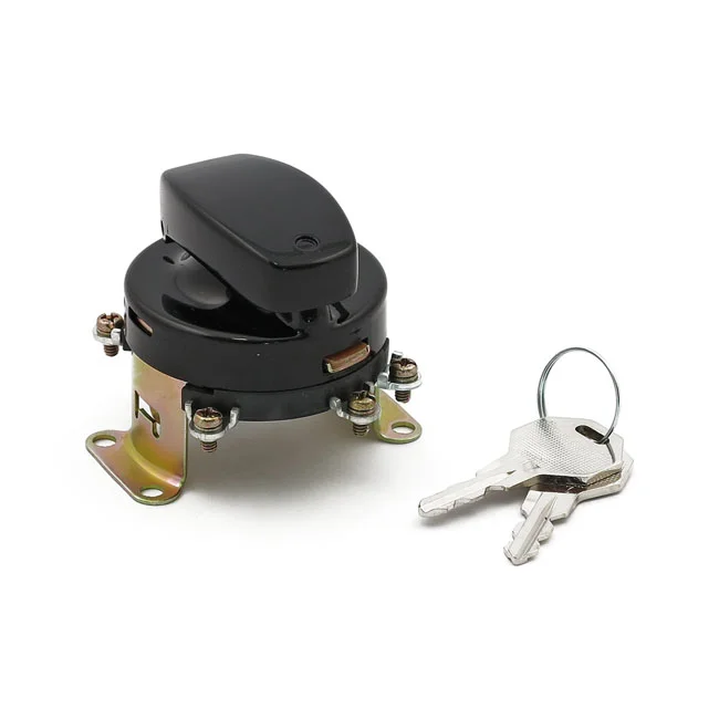 MCS FL style ignition switch. 5-pole, flat key, black - 71500-36A
