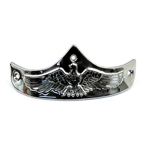 MCS Front fender tip, Eagle embossed. Chrome