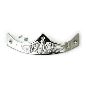 MCS Front fender tip, Eagle embossed. Chrome