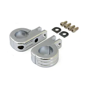 MCS Engine guard foot peg mount kit. 1-1/4" (32mm)tubing. Chrome