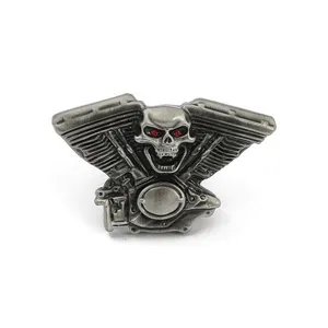 MCS License plate mount kit Engine skull. Pewter