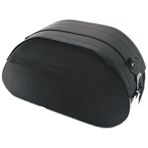 MCS MCS, reinforced rigid leather saddlebag set. 32 liter