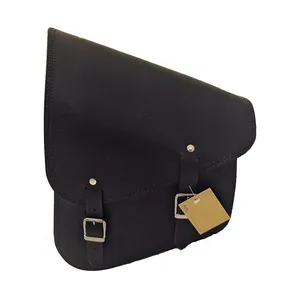 MCS MCS, full leather swing arm bag left, 11 liter. Black