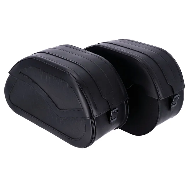 MCS Reinforced rigid leather saddlebag set. 32 liter - 515854