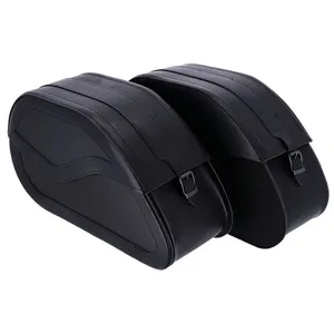 MCS MCS, reinforced rigid leather saddlebag set. 32 liter
