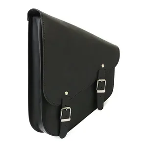 MCS MCS, full leather swing arm bag left, 9 liter. Black