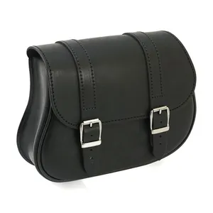 MCS MCS, leather swing arm bag, 5 liter. Black