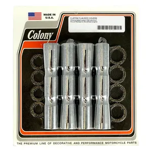 Colony Colony, B.T. ribbed lower pushrod cover set. Chrome