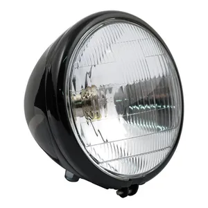 MCS 6-1/2" springer headlamp assembly. 6v. Black