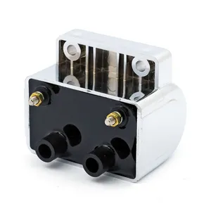 MCS Late OEM style ignition coil. 12v, 5 ohm. Chrome