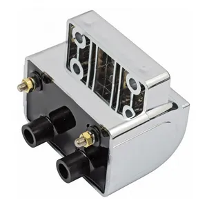 MCS Late OEM style ignition coil. 12v, 4 ohm. Chrome
