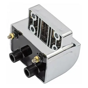 MCS OEM style ignition coil. 12v, 3 ohm. Chrome