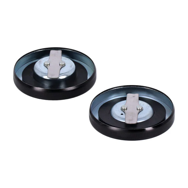 MCS Gas cap set, late style. Gloss black - 61102-73