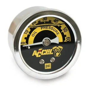 Accel ACCEL, oil pressure gauge, 0-60 PSI. Chrome