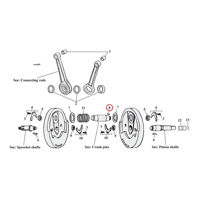 MCS Woodruff keys, crankpin - 23985-18