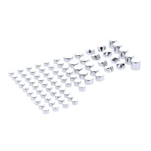 MCS Smoothtopps, push-on cover set (76pc). Chrome