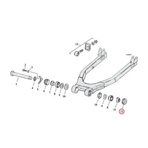 MCS Lock nut, swingarm bearing. left