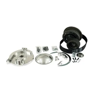 Belt Drives Ltd. BDL, Shorty Drive 2" open belt drive kit. Polished
