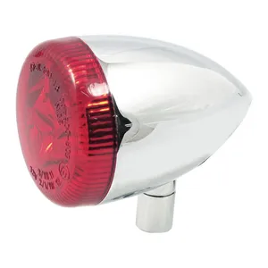 MCS 3-1 LED bullet taillight / turn signal combo. Chrome. Red