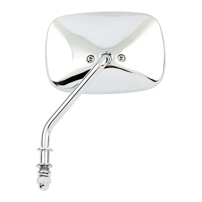 MCS Late OEM style mirror, short stem, right side. Chrome - 91875-82