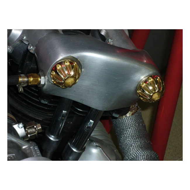 Kustom Tech K-Tech, Knuckle rocker nuts. Finned, polished brass