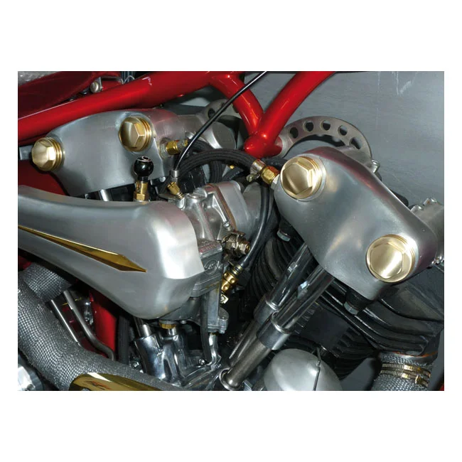 Kustom Tech K-Tech, Knuckle rocker nuts. Finned, satin brass