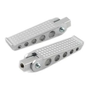 Kustom Tech Kustom Tech, cast brass knurled footpeg set. Chrome