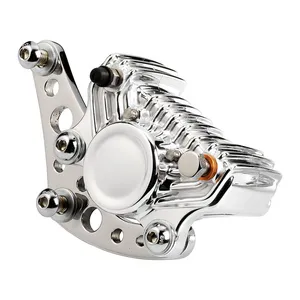 Kustom Tech K-Tech Super Freni front caliper bracket. Polished