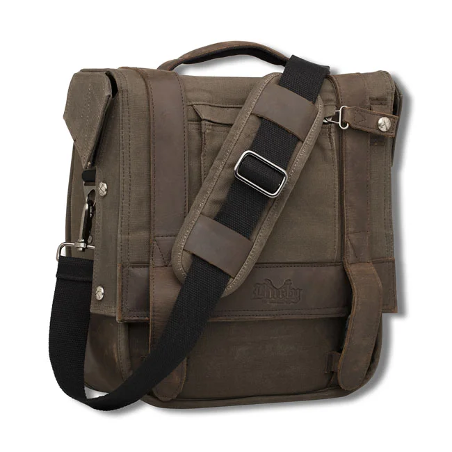 Burly Voyager saddlebag. Dark Oak canvas