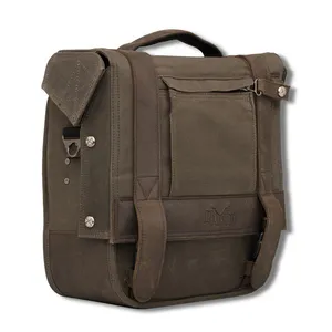 Burly Burly, Voyager saddlebag. Dark Oak canvas