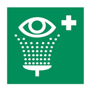 Gramm GM eyewash sticker, green cross