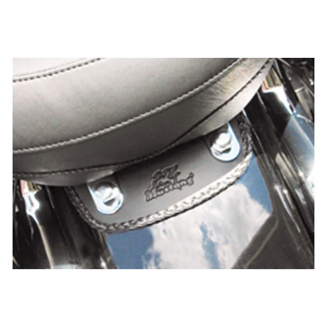 Mustang Mini fender bib. Plain with braided edges. Black