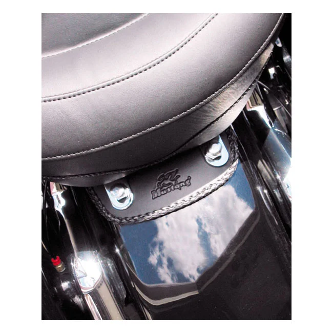 Mustang Mini fender bib. Plain with braided edges. Black