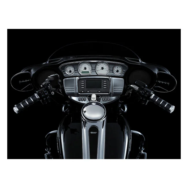Kuryakyn Tri-Line stereo trim deluxe kit. Chrome