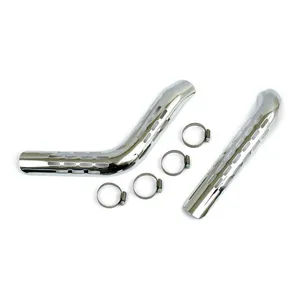 MCS Big Twin perforated heat shield set chrome
