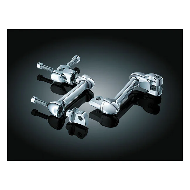 Kuryakyn Adjustable passenger offset mount set. Chrome