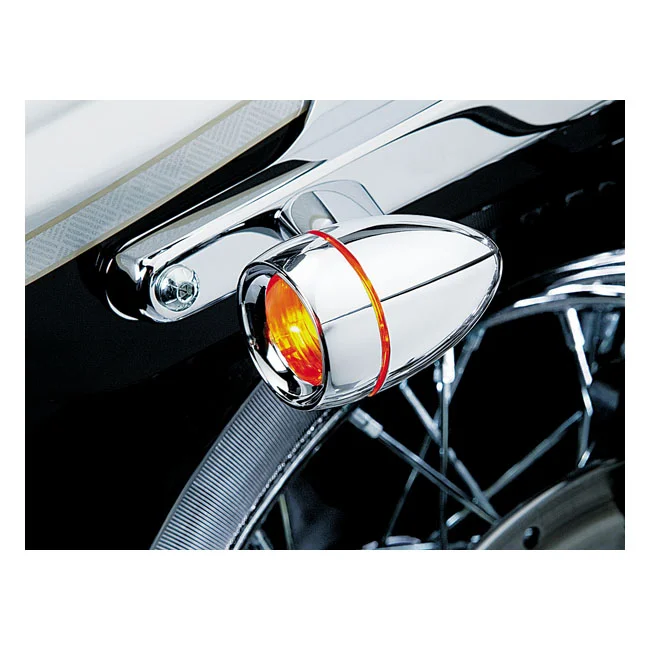Kuryakyn Turn signal recessed trim ring & lens kit. Chrome