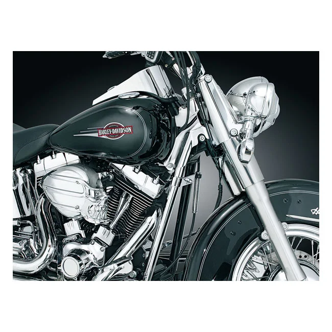 Kuryakyn Softail downtube covers. Chrome