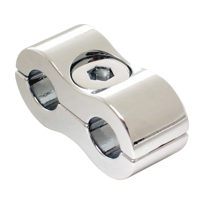 Motion Pro Pro, throttle / idle cable clamp. Chrome, 7mm