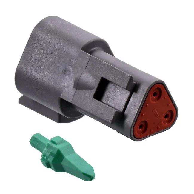 Namz Deutsch connectors. Gray, receptacle, 3-pins - 72123-94GY