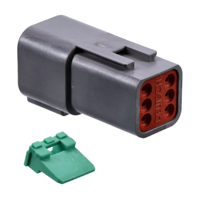 Namz Deutsch connectors. Gray, receptacle, 6-pins - 72126-94GY