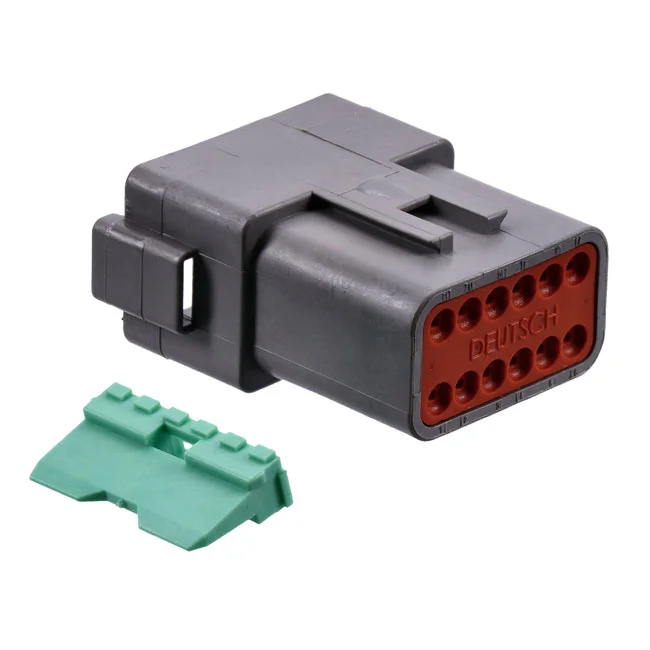 Namz Deutsch connectors. Gray, receptacle, 12-pins