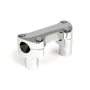 MCS 2" rise handlebar riser set + top clamp with lip. Chrome