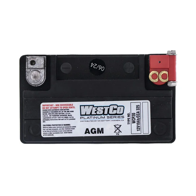 WestCo Sealed AGM battery. 12V, 19Ah. 325CCA