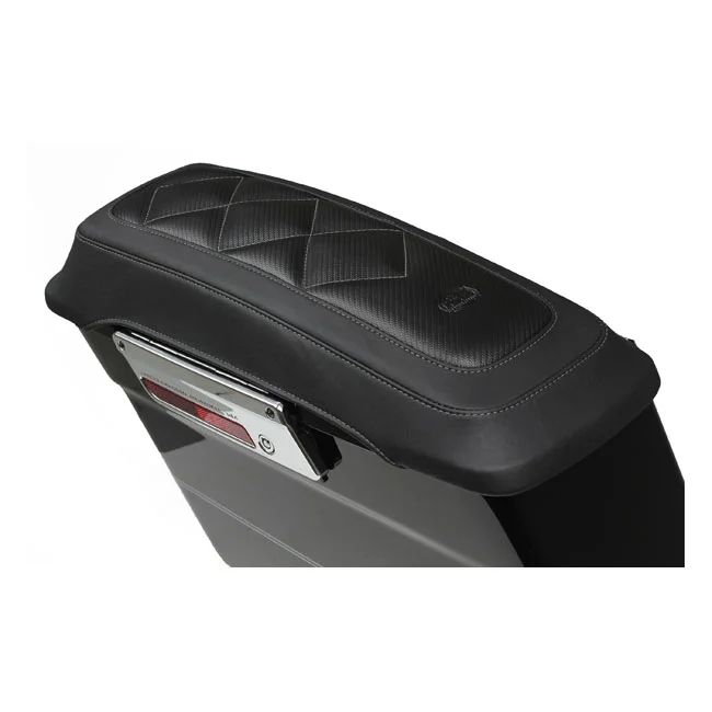 Mustang Saddlebag lid cover set. Carbon Diamond